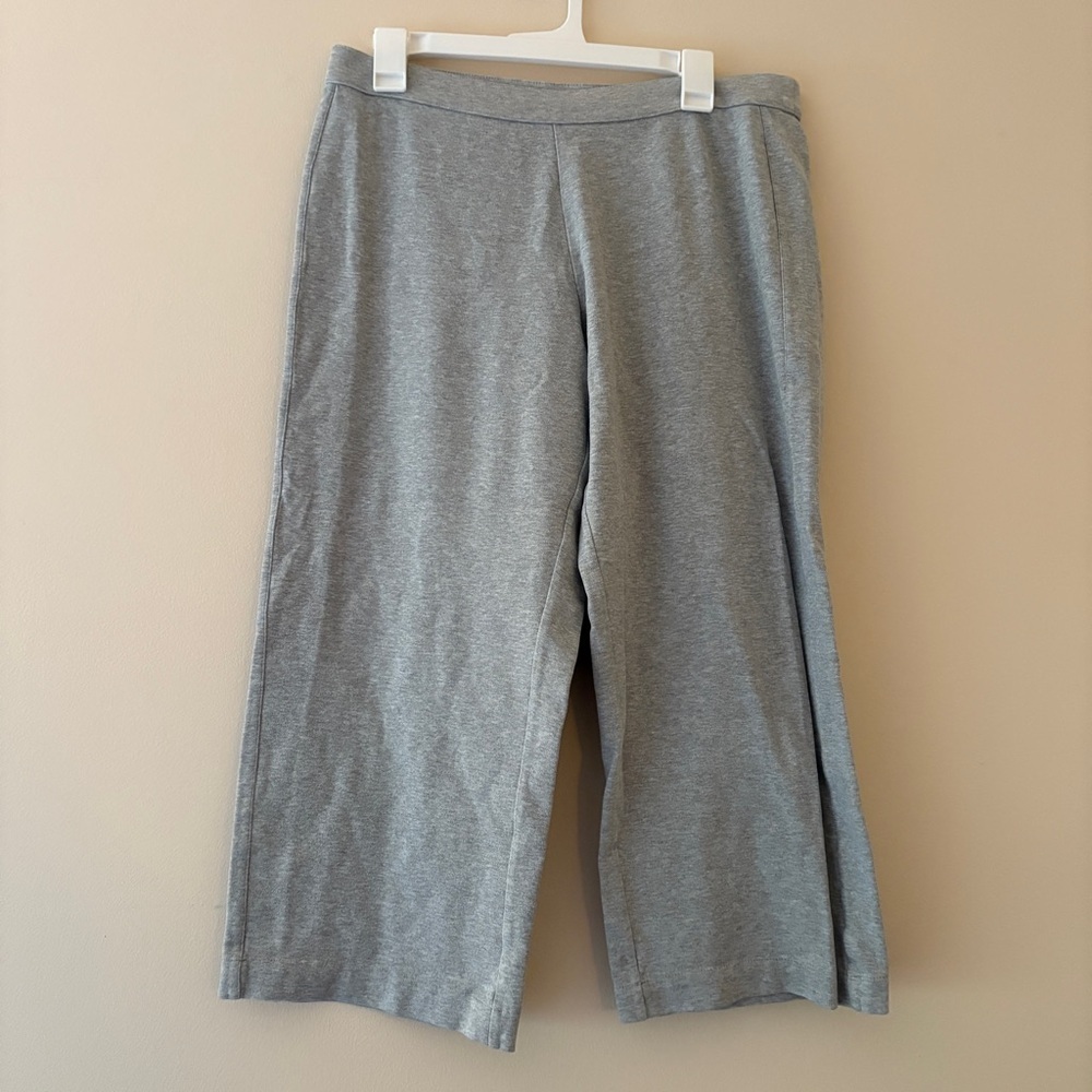 Joan Vass Gray Wide Leg Stretch Pants Women’s 2P Petite